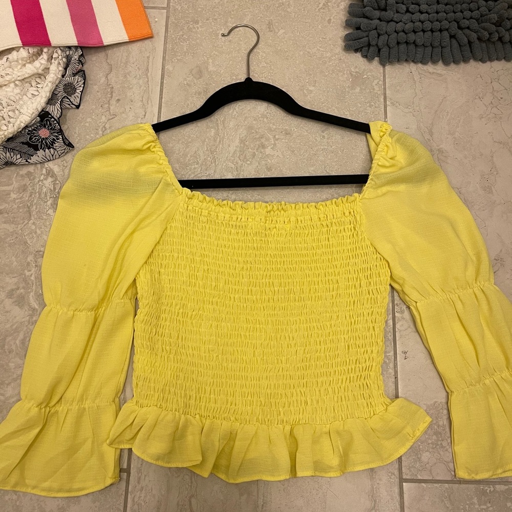 Yellow Puff Sleeve Top